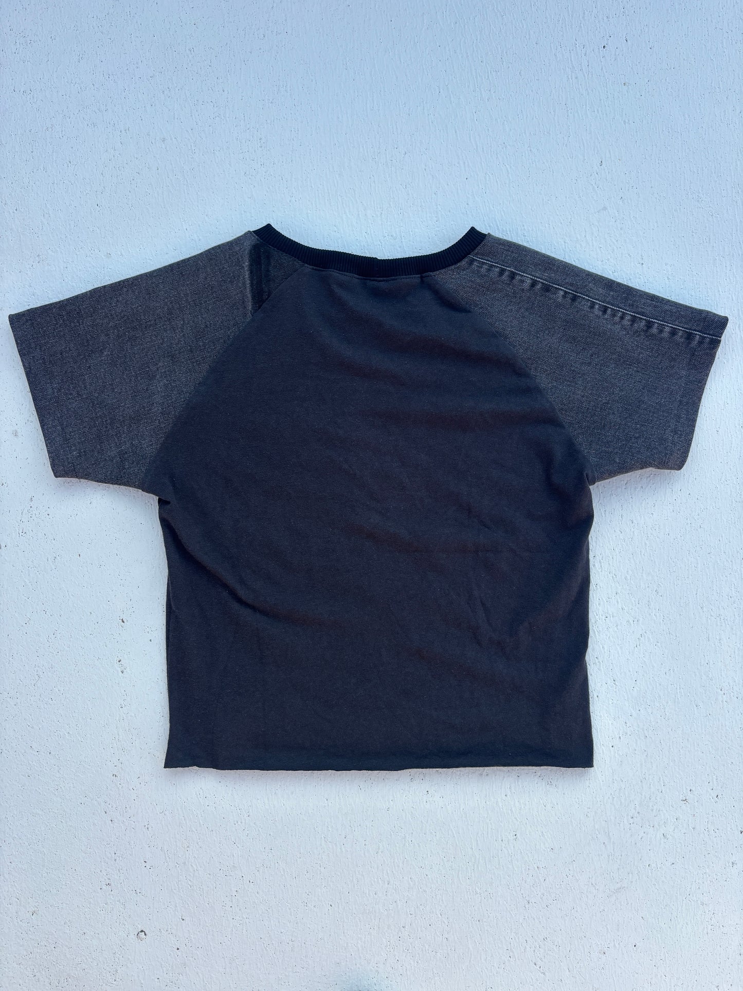 Pirates Denim Sleeves Raglan Baby Tee