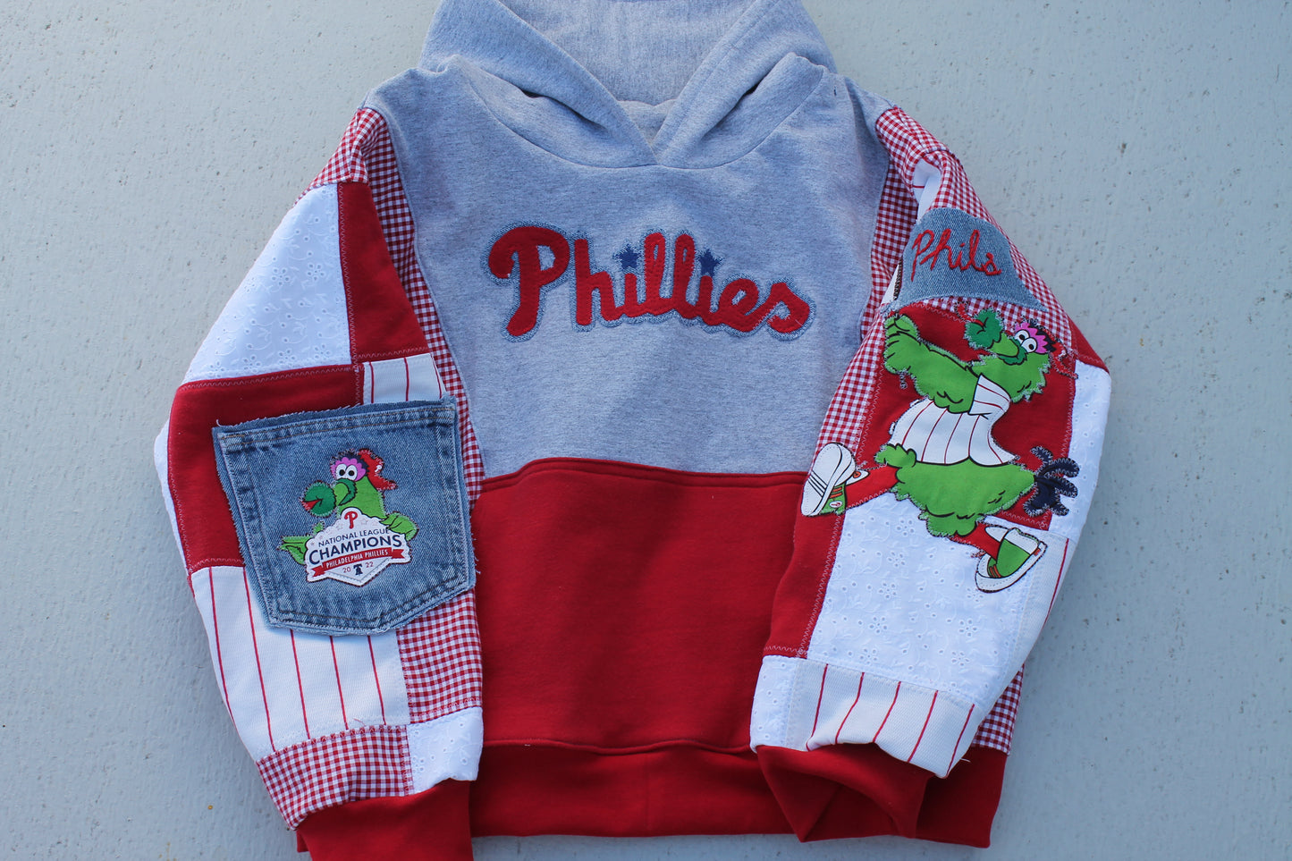 Phillies Phanatic Patchwork Hoodie (Gray)