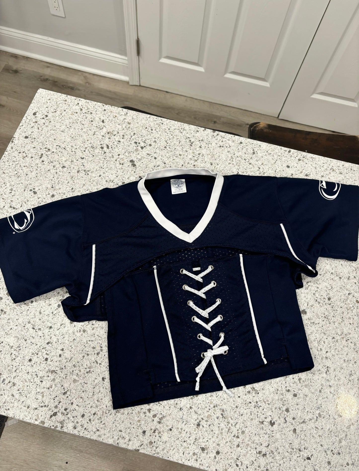 Reworked Penn State Jersey & Lace Top Set