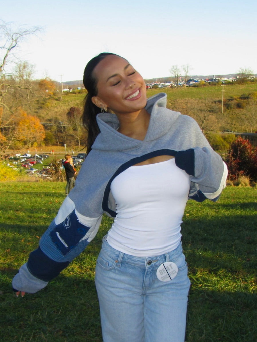 Custom High Cropped Patchwork Hoodie