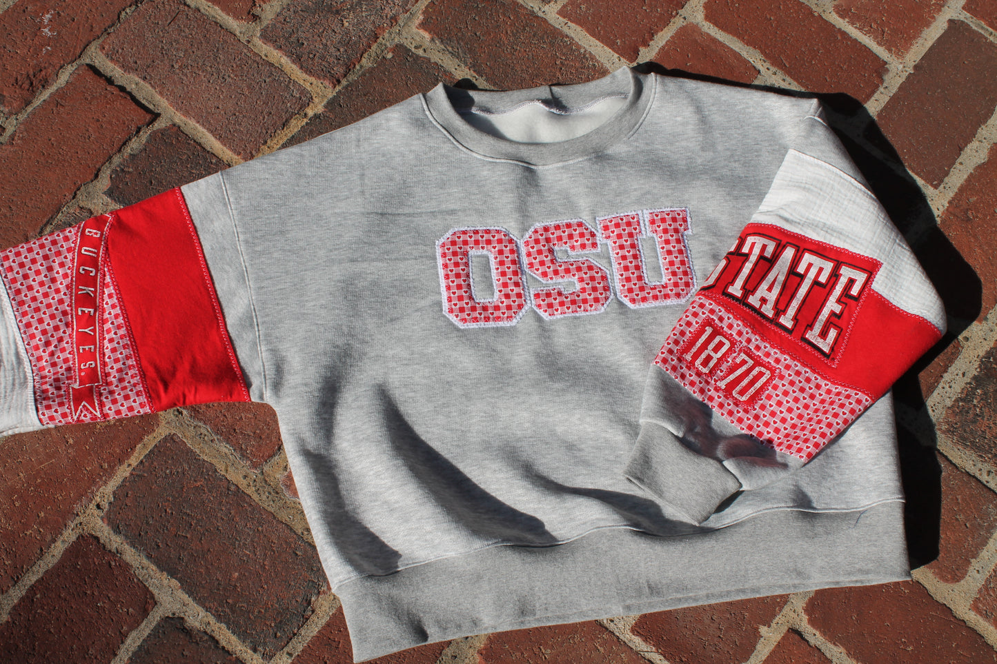 Ready to Ship OSU Patchwork Crew Neck