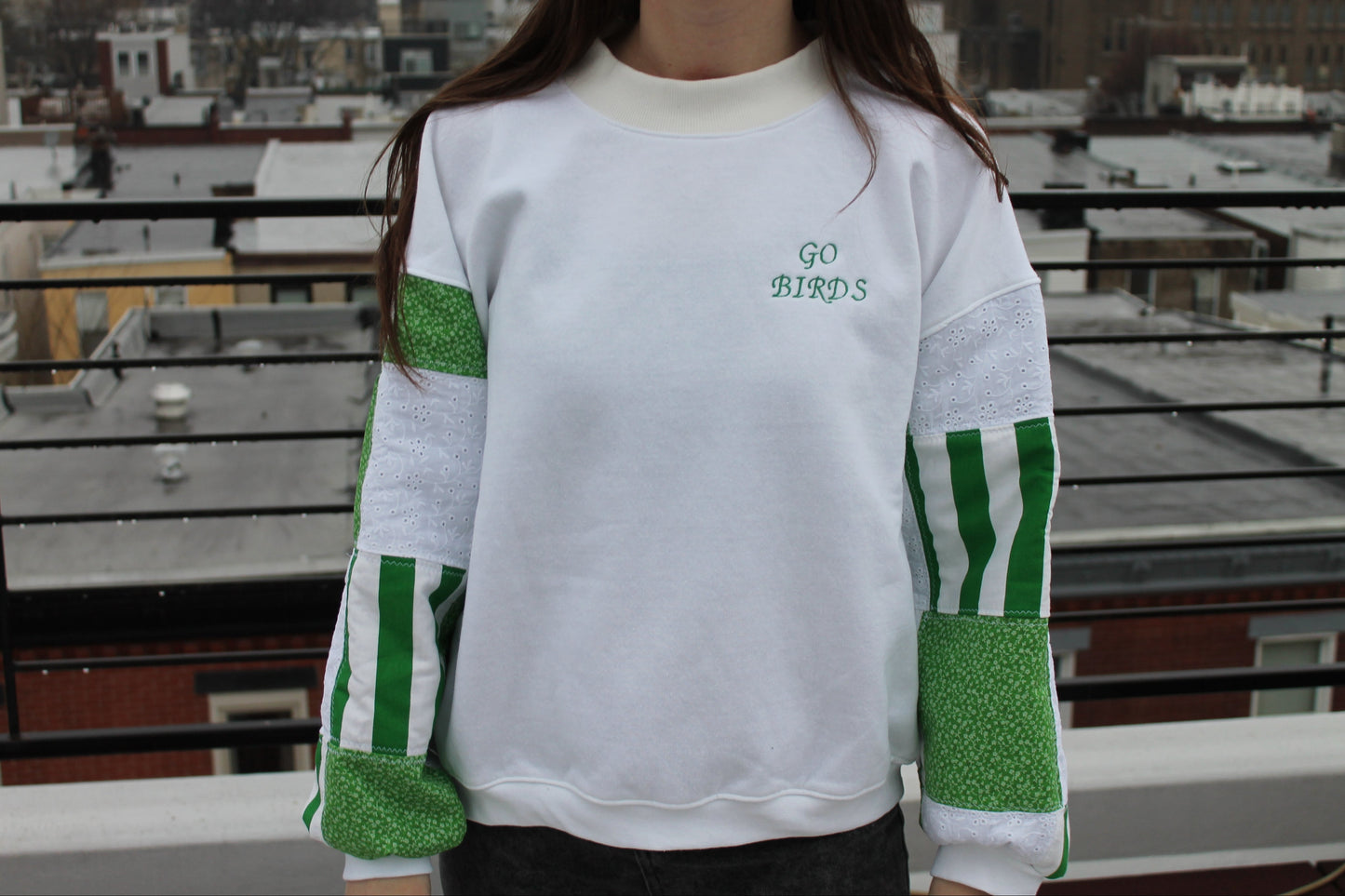 Eagles Stripes & Floral Patchwork Sweatshirt!