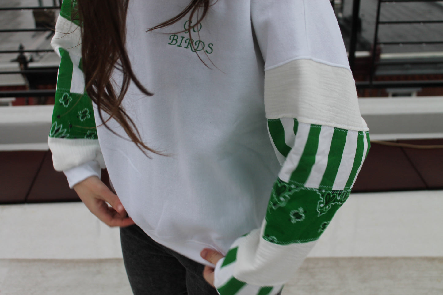Eagles Bandana & Stripes Patchwork Sweatshirt!