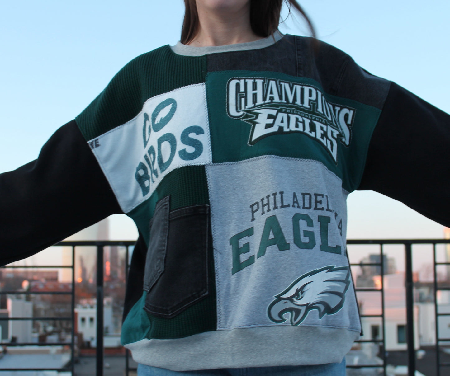Eagles Front Patchwork Sweatshirt