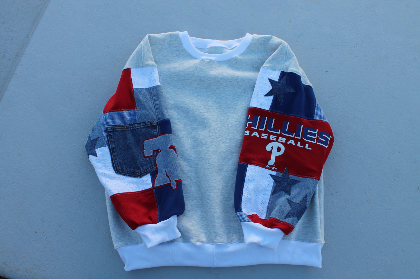 Phillies Denim x T-shirt Patchwork Sweatshirt