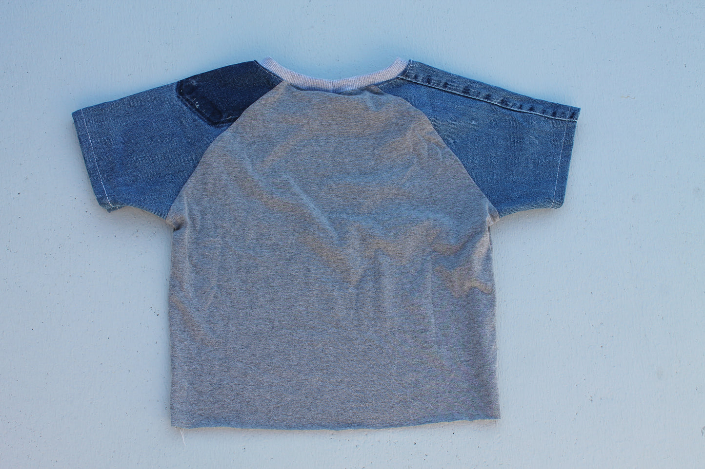 Phillies Denim Sleeve Raglan Baby Tee