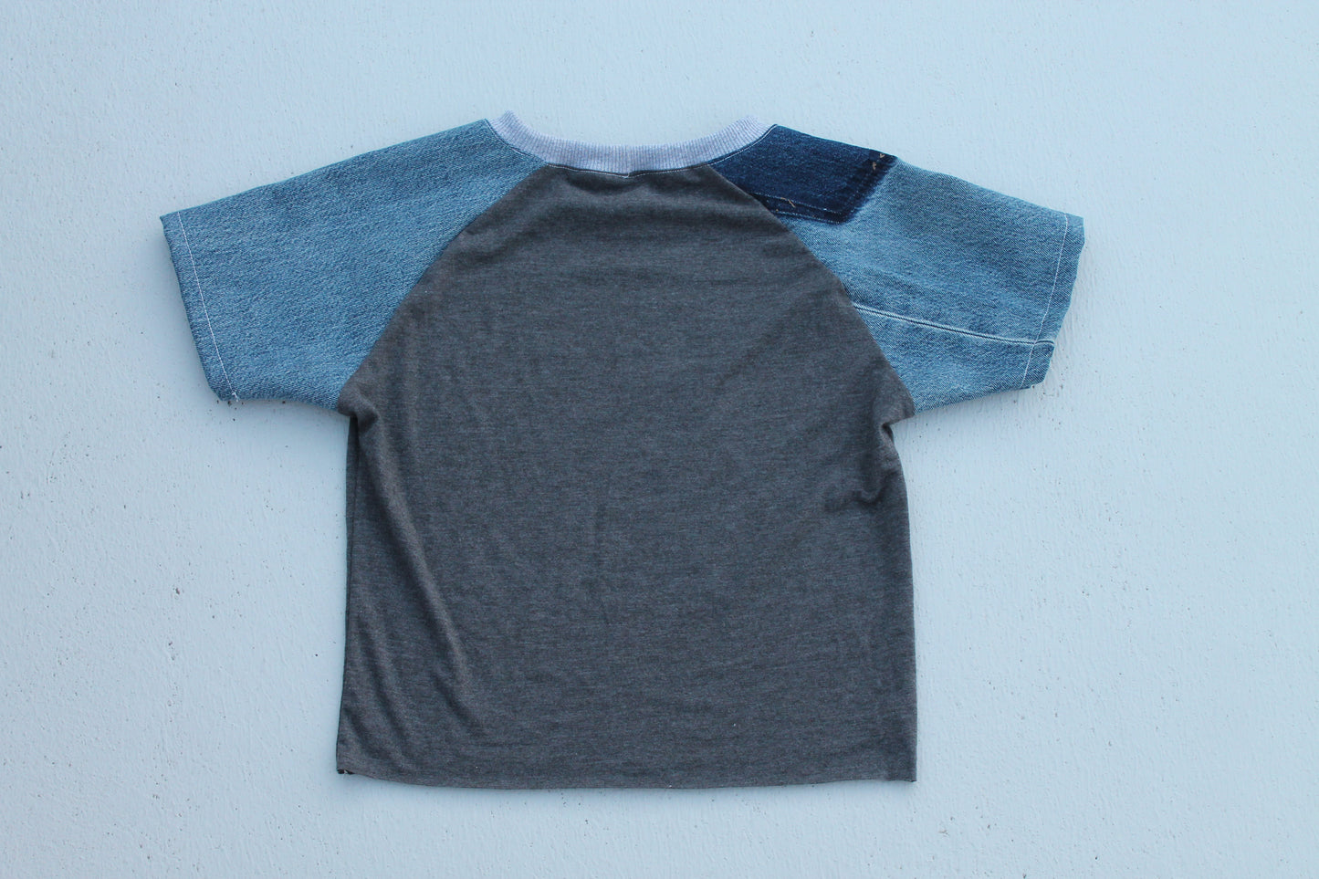 Phillies Dark Gray Raglan Denim Baseball Baby Tee