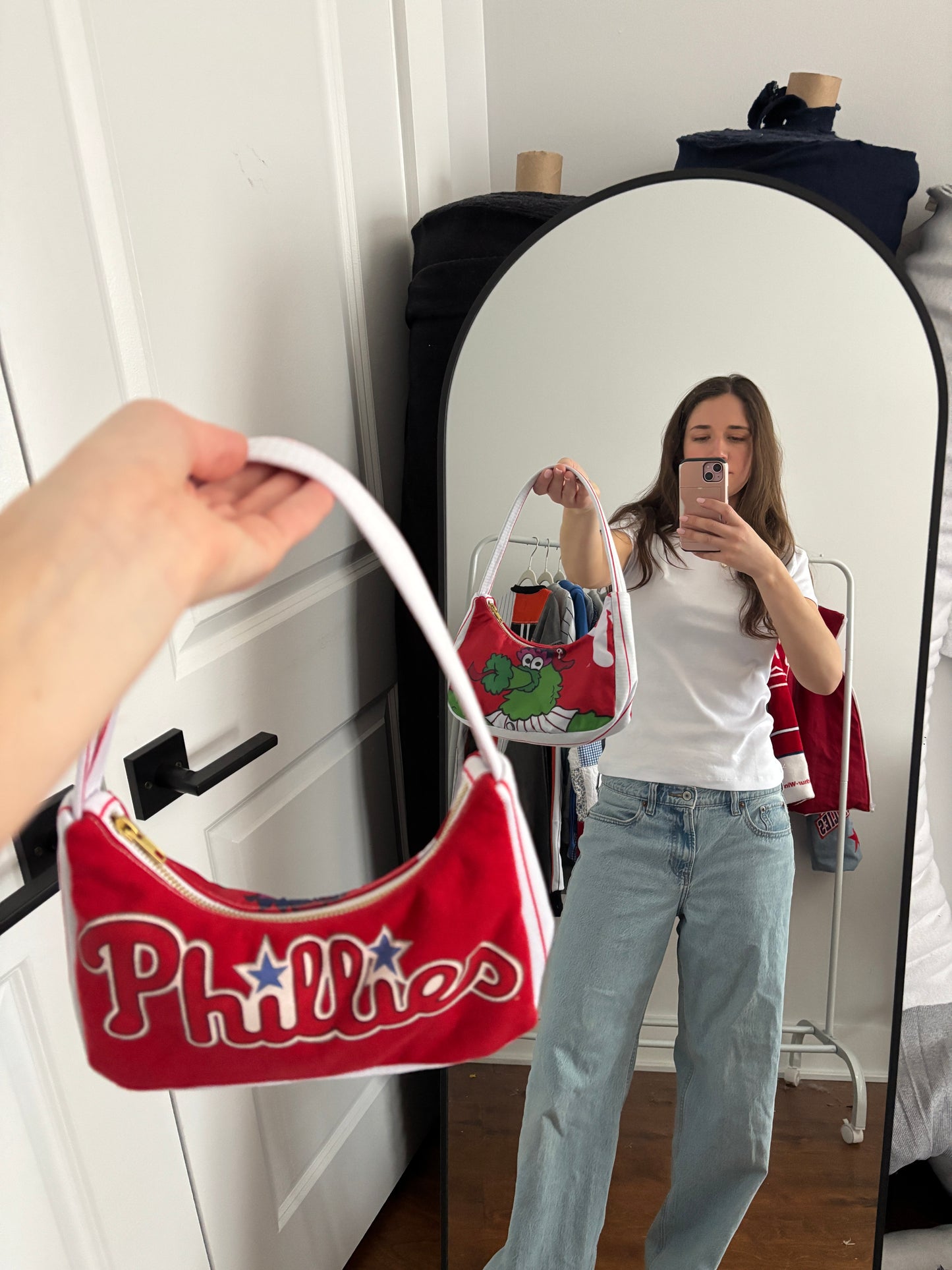 Made to Order Phillie Phanatic Flag Shoulder Purse