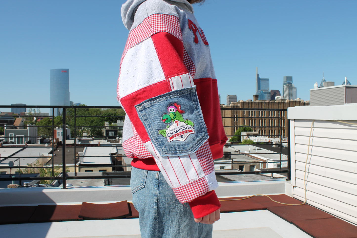 Phillies Phanatic Patchwork Hoodie (Gray)