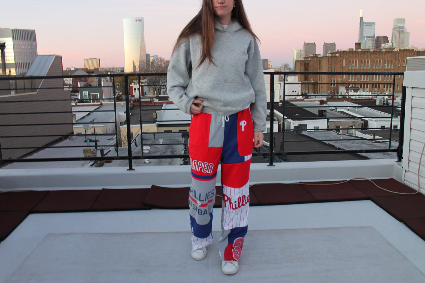 Phillies Jersey x T-shirt Patchwork Pants