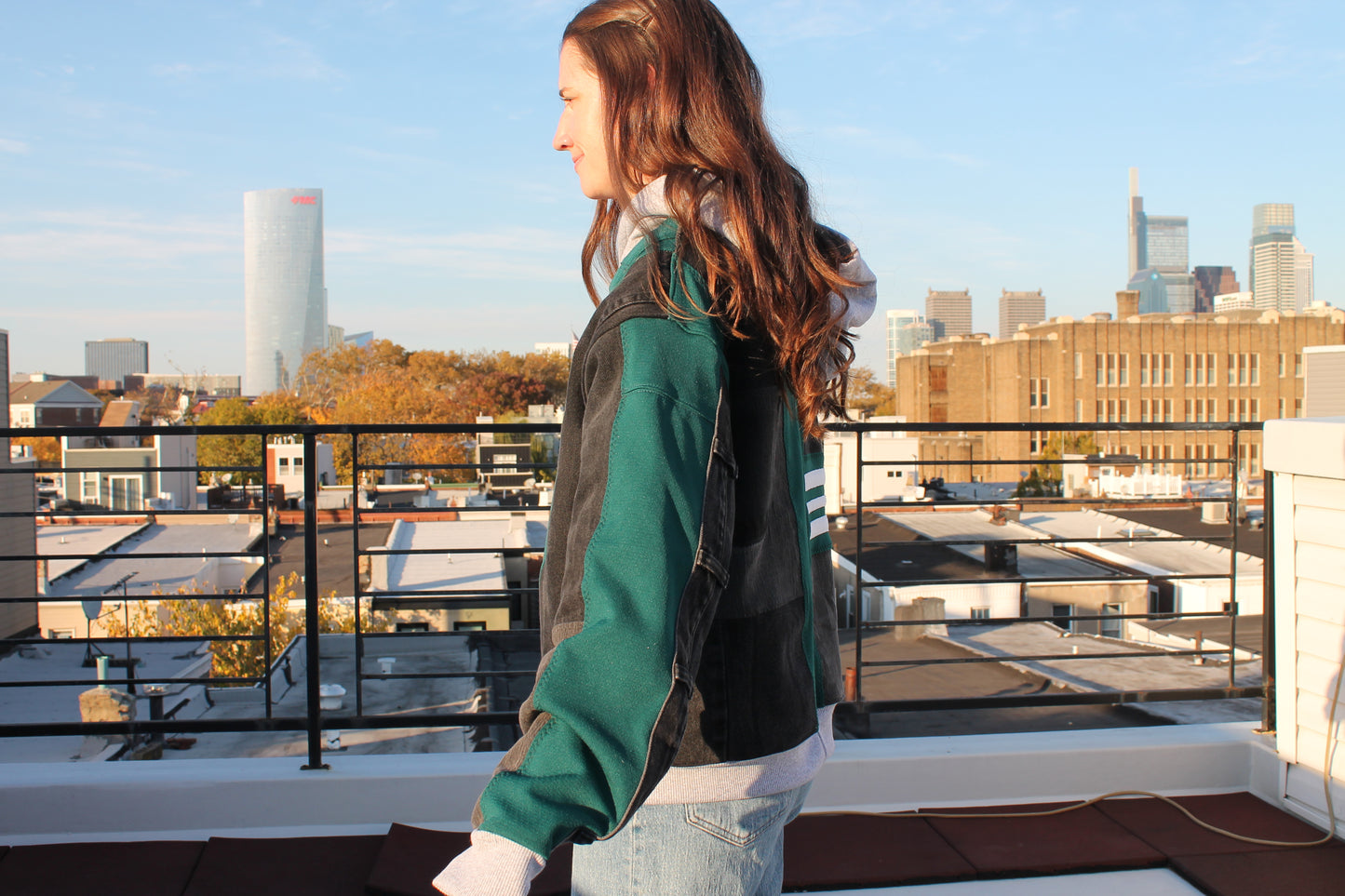 Reworked Vintage Eagles Denim Hoodie