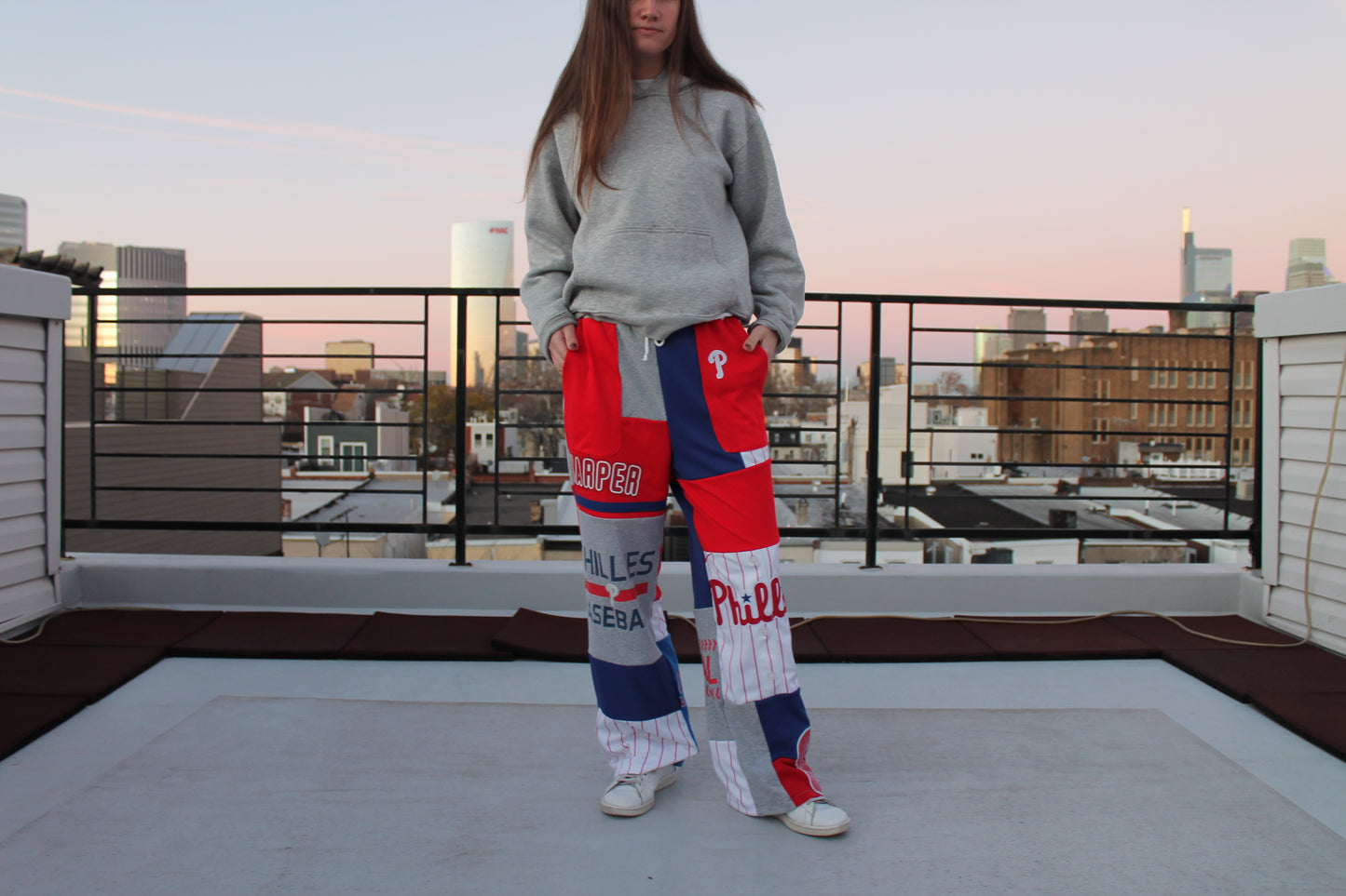 Phillies Jersey x T-shirt Patchwork Pants