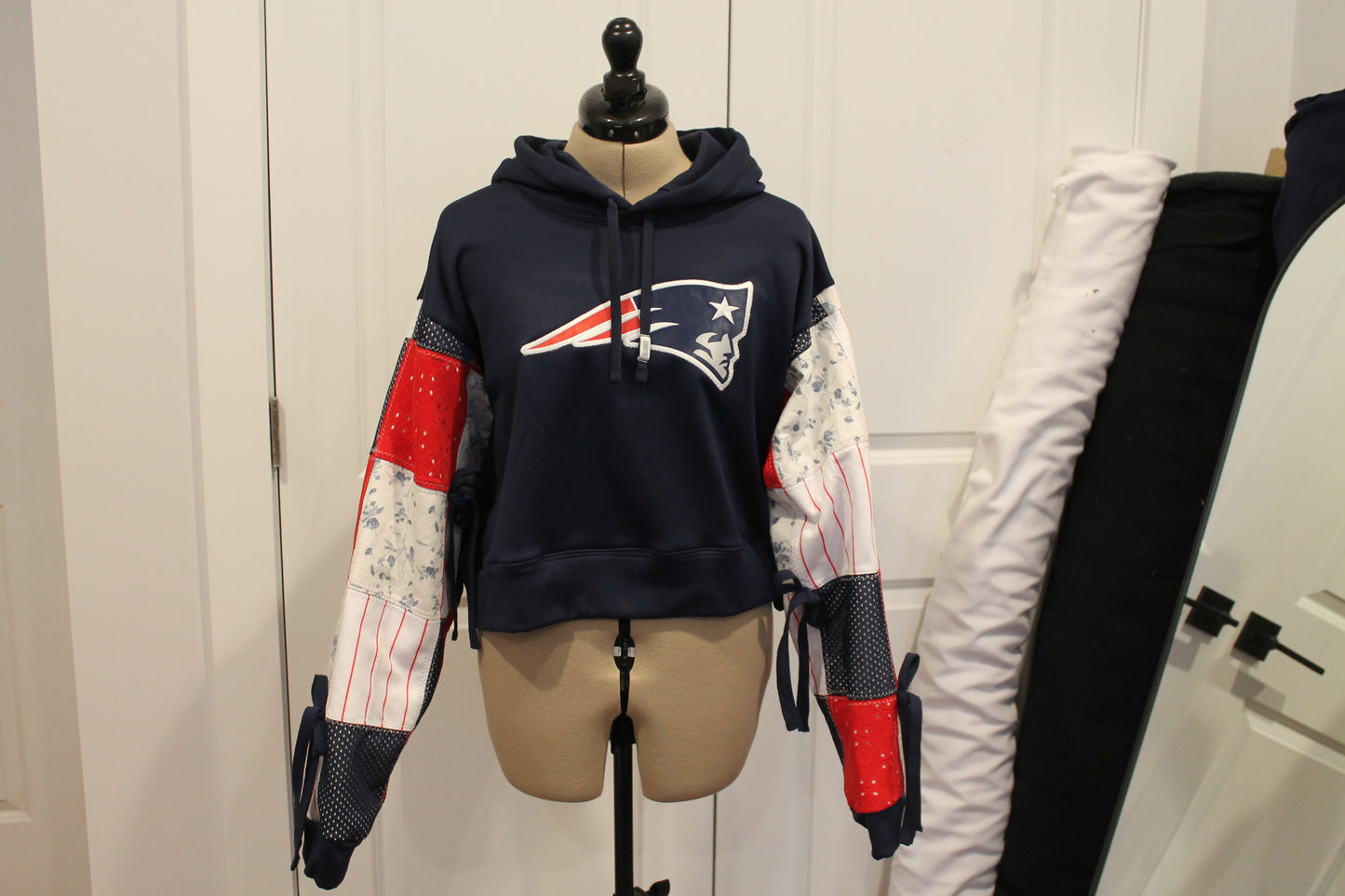 Patriots Patchwork Hoodie with Bows