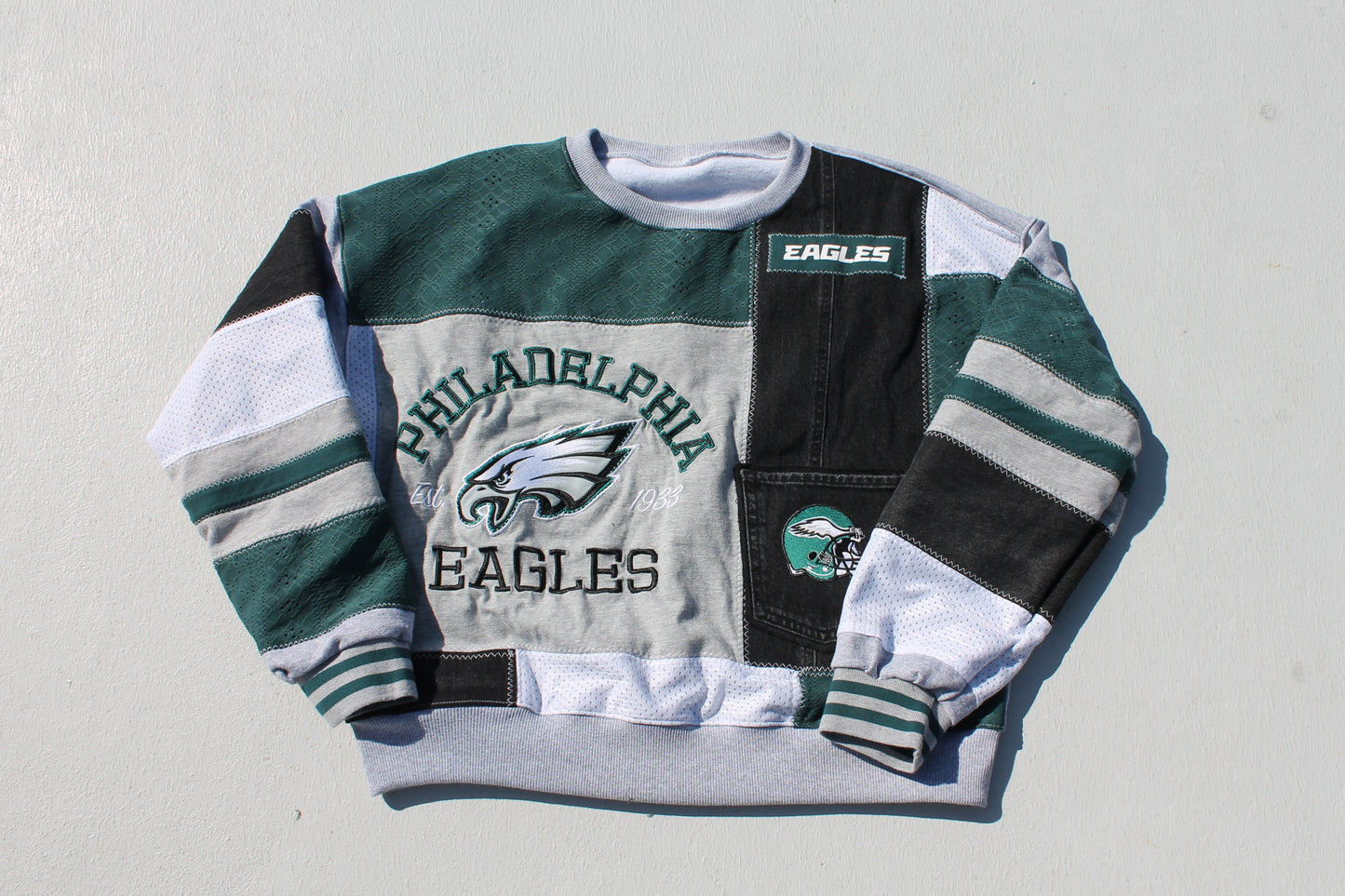 Eagles Midnight Green Patchwork Crew Neck