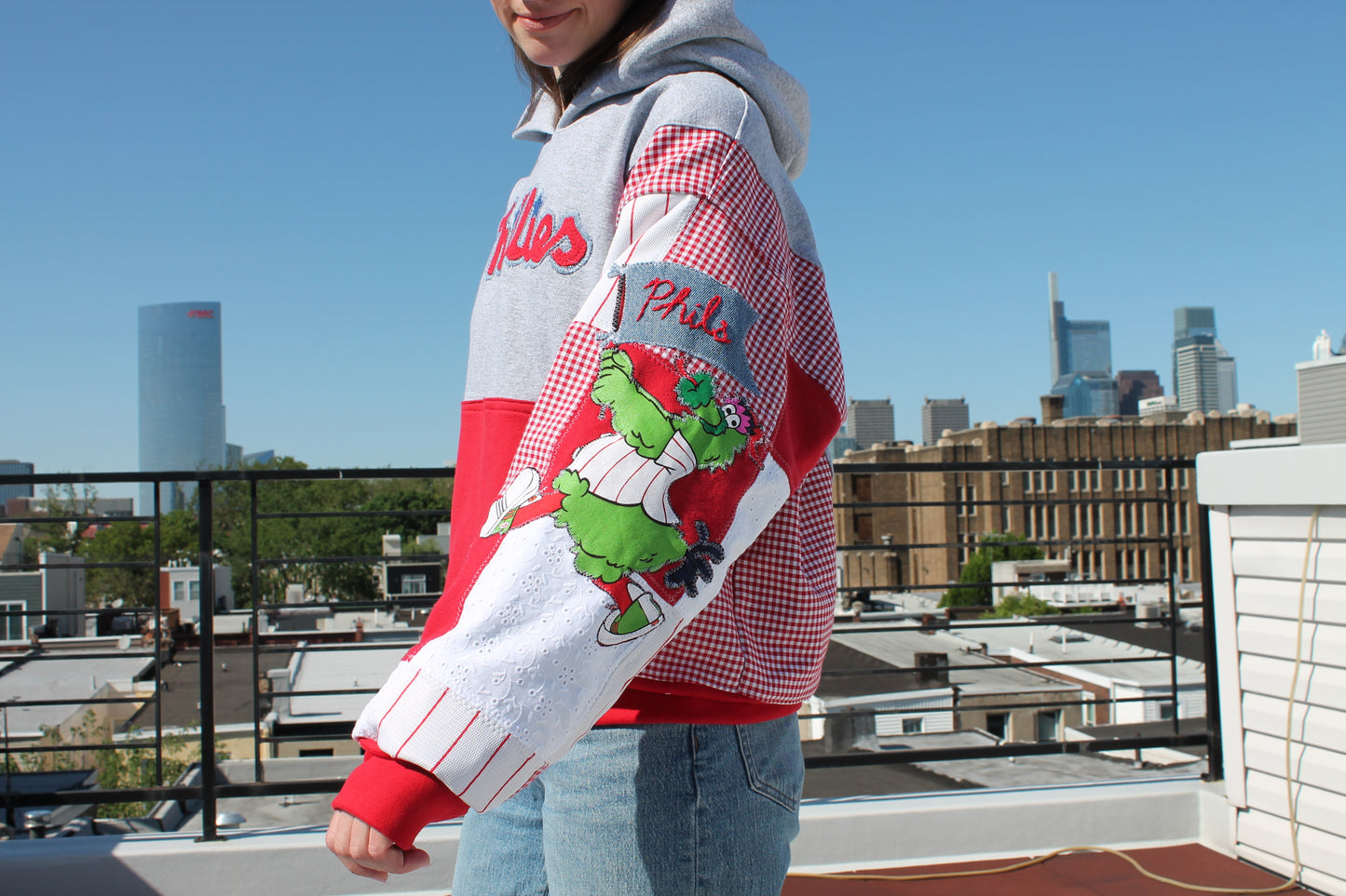Phillies Phanatic Patchwork Hoodie (Gray)