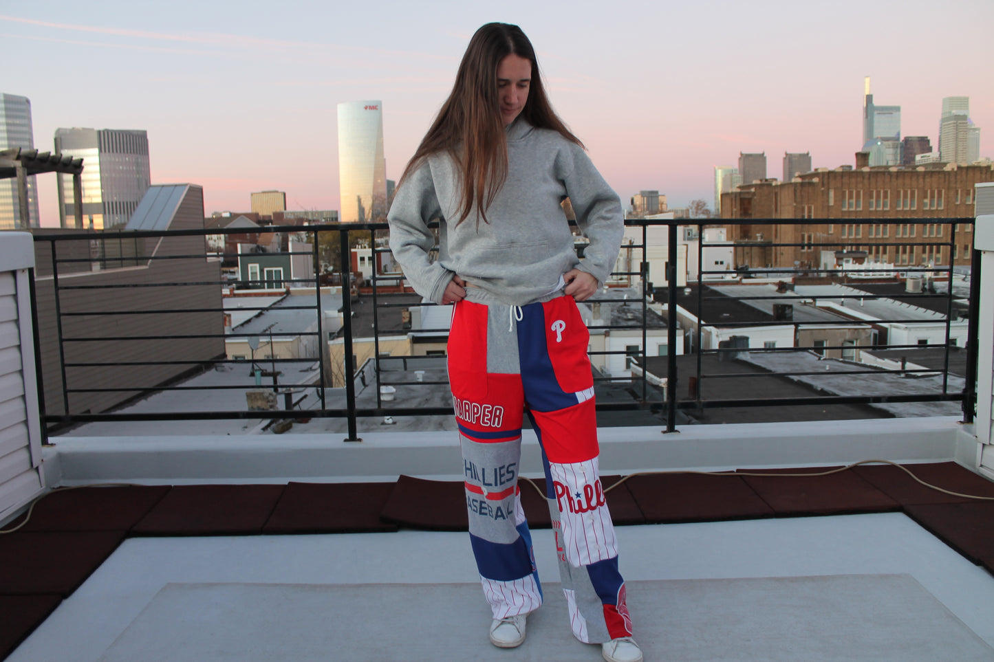 Phillies Jersey x T-shirt Patchwork Pants