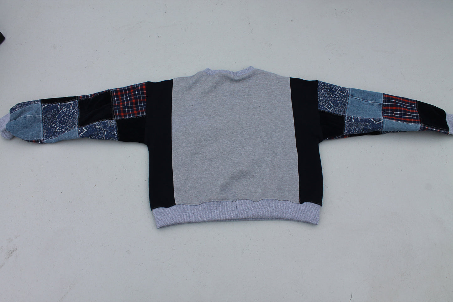 Broncos Flannel x Bandana Patchwork Crew Neck