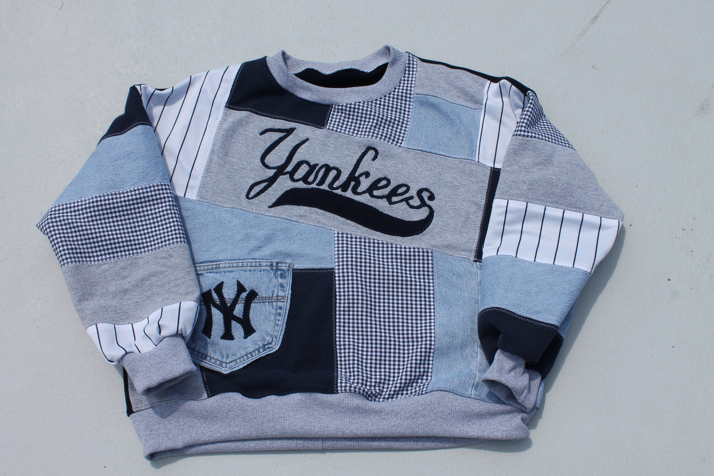 Yankees Patchwork Crew Neck Sweatshirt