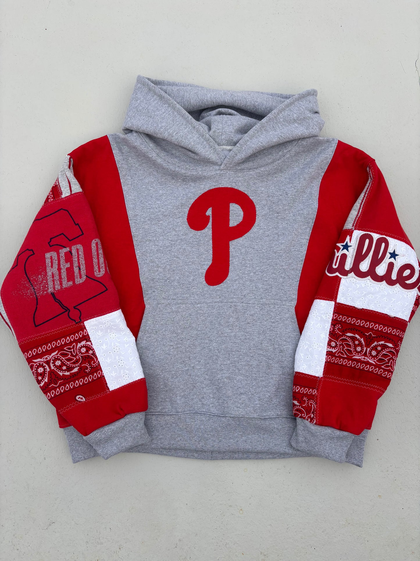 Phillies Bandana & Stripes Patchwork Hoodie