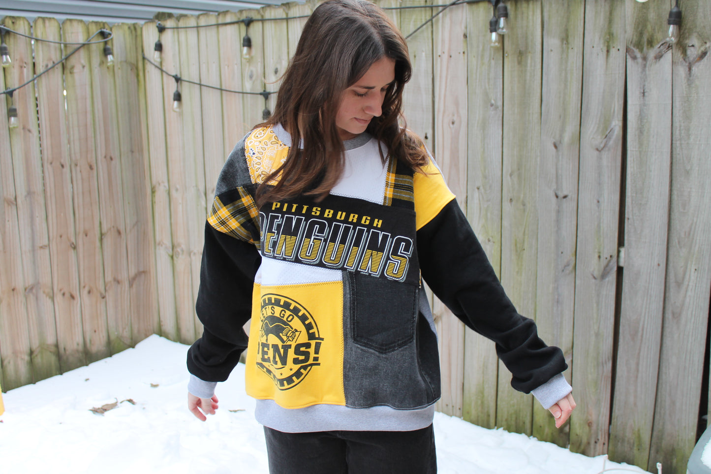 Penguins Patchwork Crew Neck