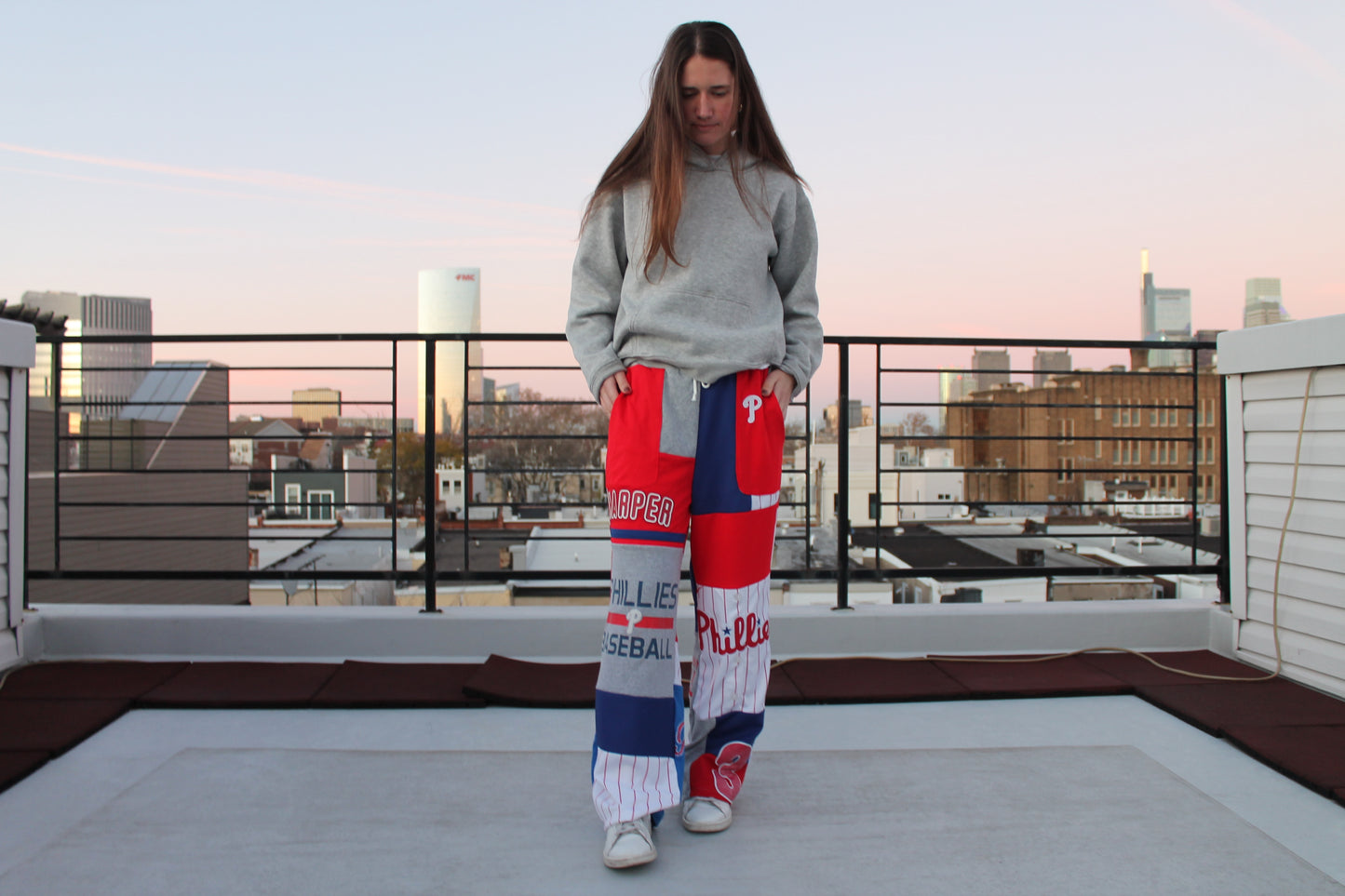 Phillies Jersey x T-shirt Patchwork Pants