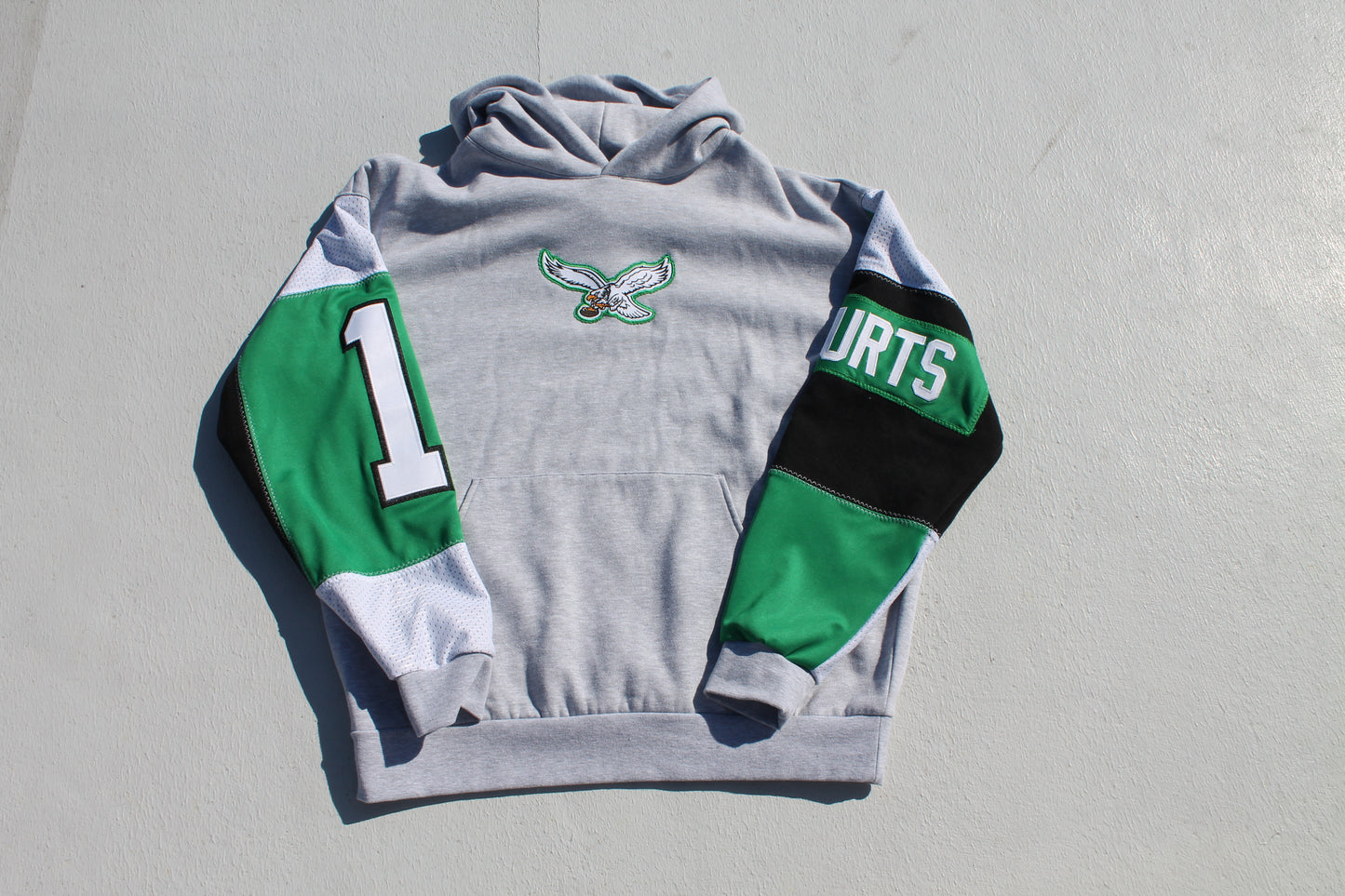 Eagles Hurts Jersey Patchwork Hoodie