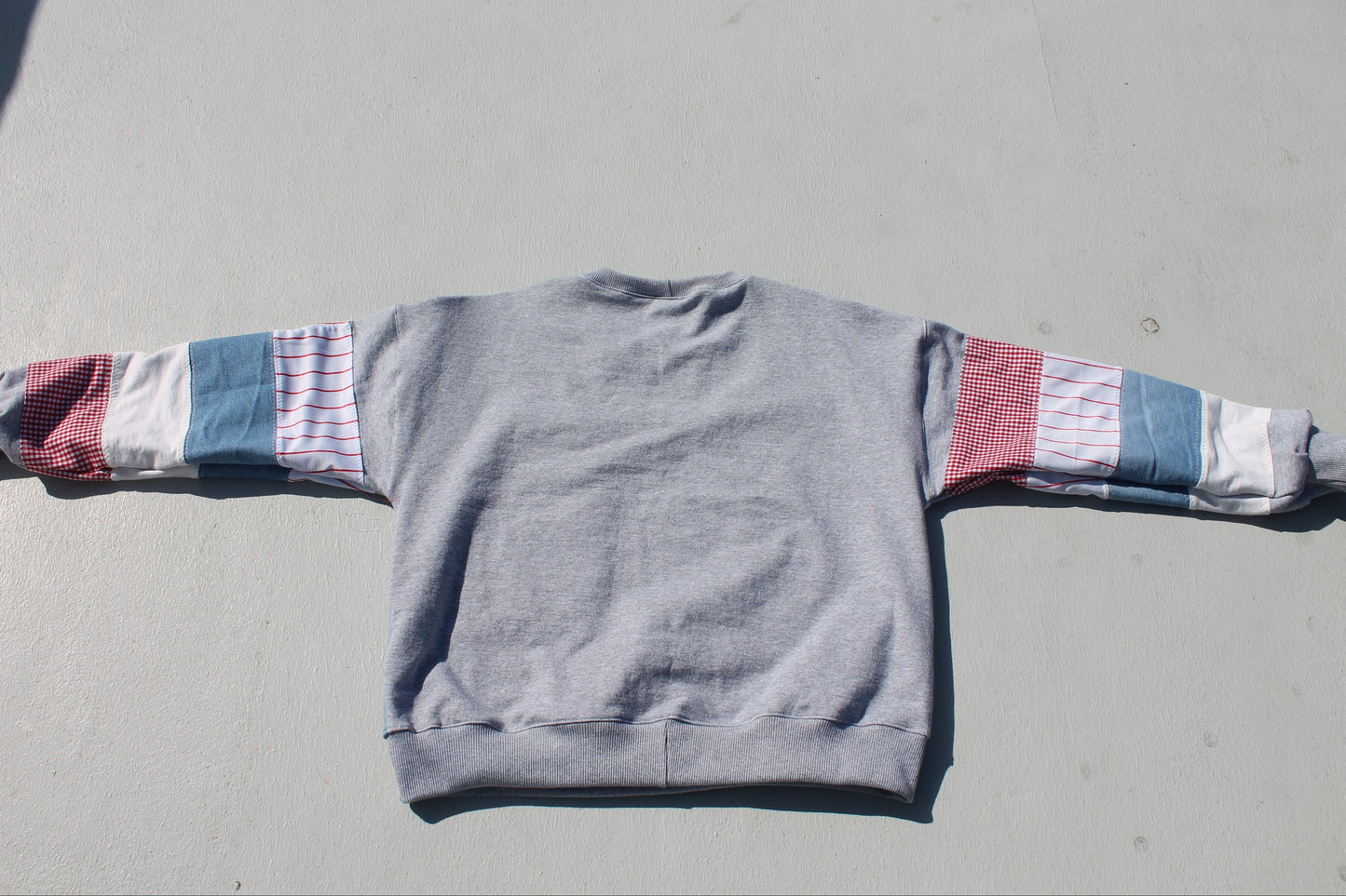 Phillies Phanatic Jersey + Denim Patchwork Crew Neck