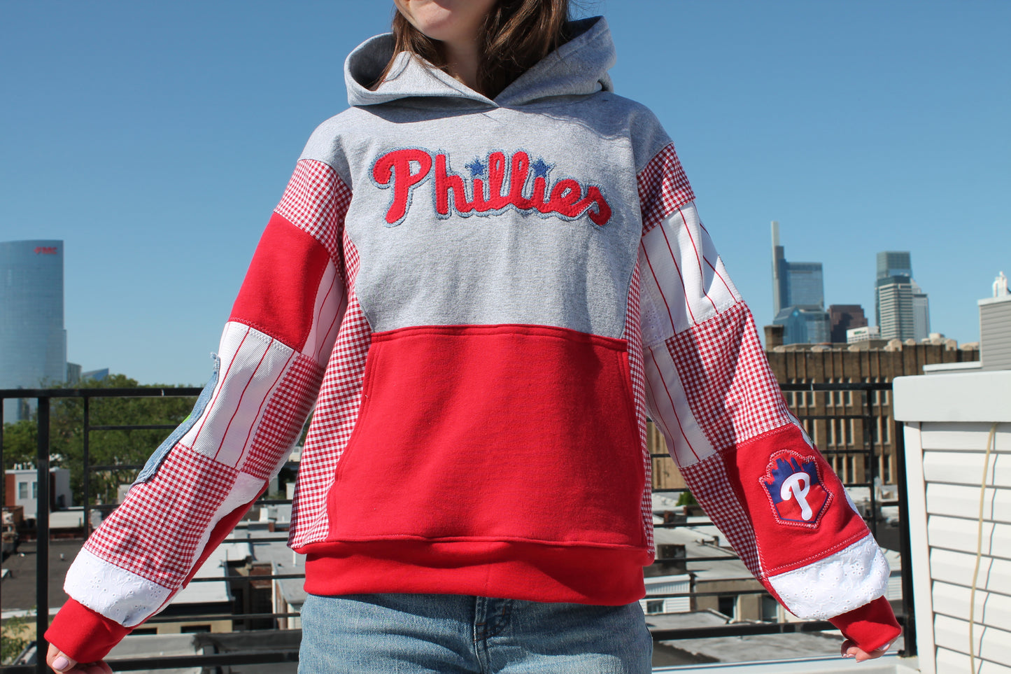 Phillies Phanatic Patchwork Hoodie (Gray)