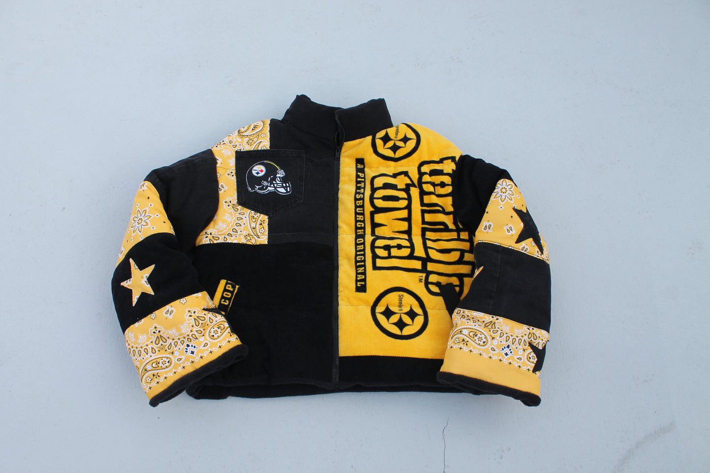 Steelers Terrible Towel Puffer Jacket (Ready to wear/1 of 1)