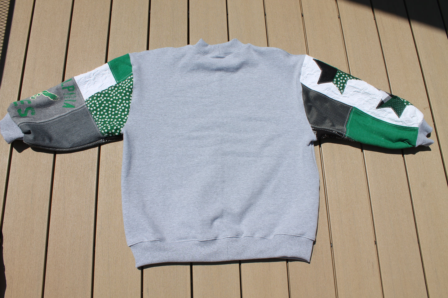 Eagles Kelly Green Mock Neck Patchwork Sweatshirt