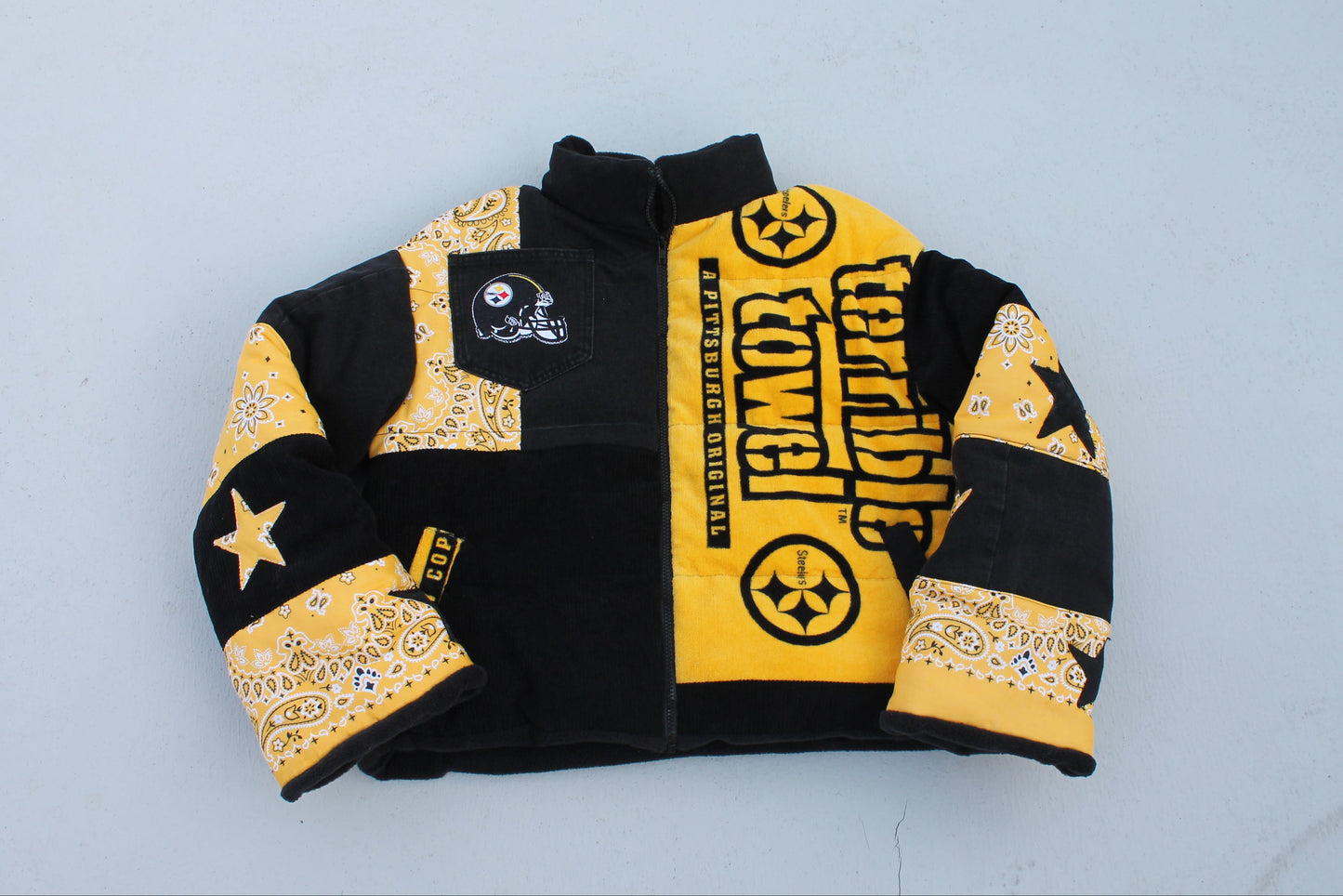 Steelers Terrible Towel Puffer Jacket (Ready to wear/1 of 1)