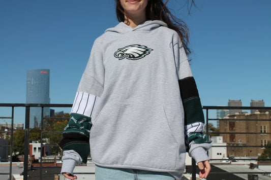 Eagles Striped Patchwork Hoodie