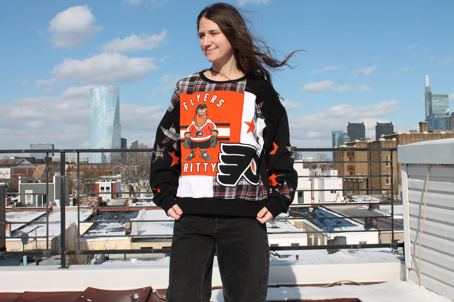 Flyers Gritty Patchwork Crew Neck