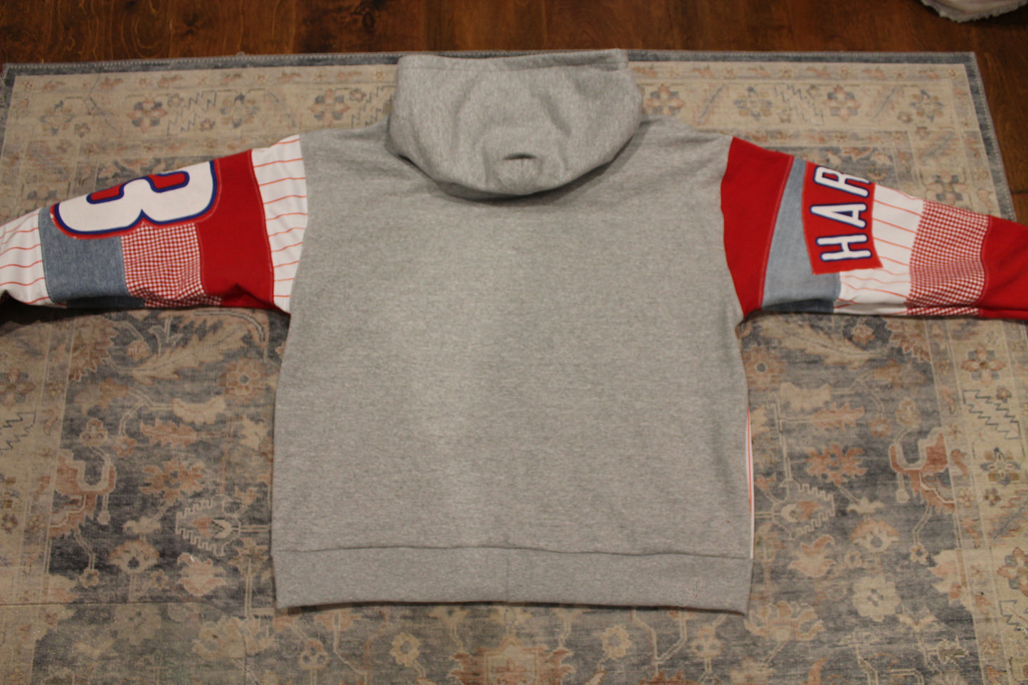 Phillies Pinstripes & Ginham Patchwork Hoodie