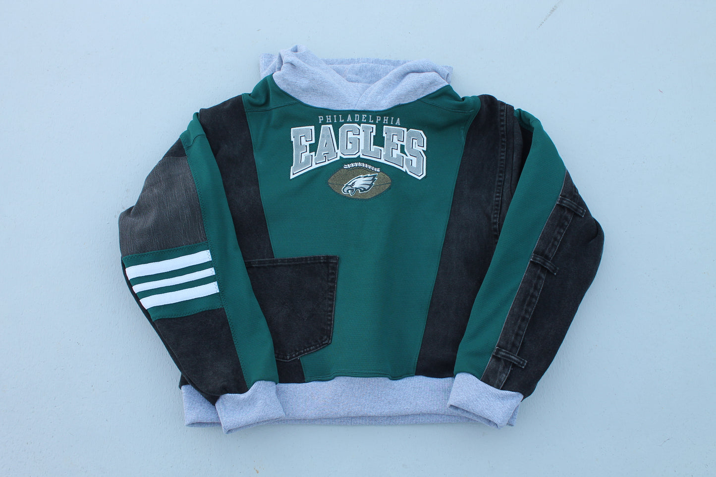 Reworked Vintage Eagles Denim Hoodie