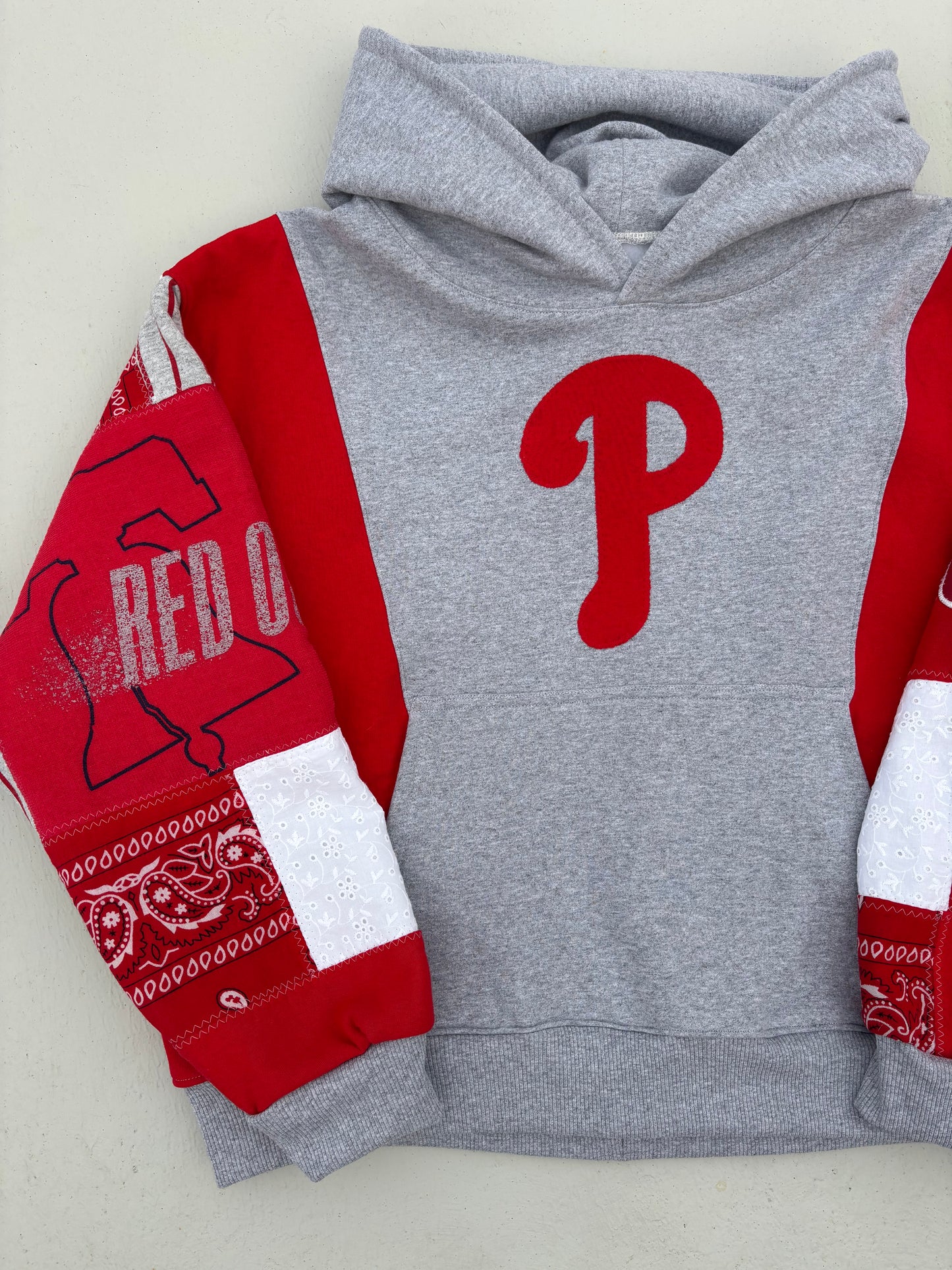 Phillies Bandana & Stripes Patchwork Hoodie
