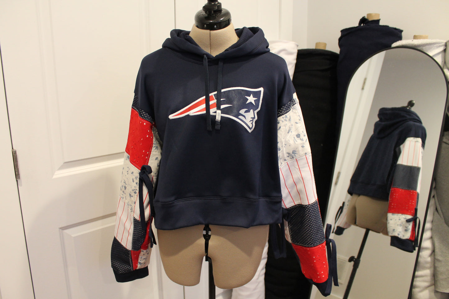 Patriots Patchwork Hoodie with Bows