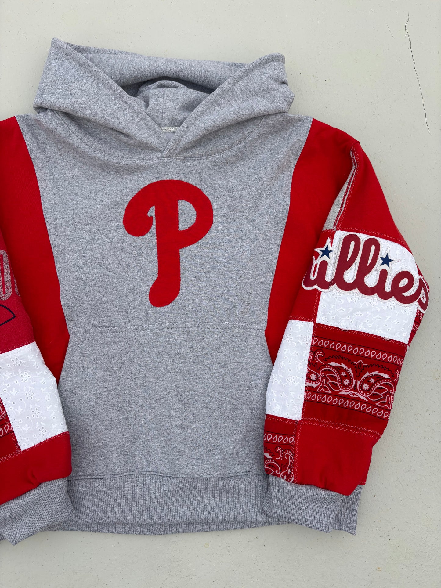 Phillies Bandana & Stripes Patchwork Hoodie