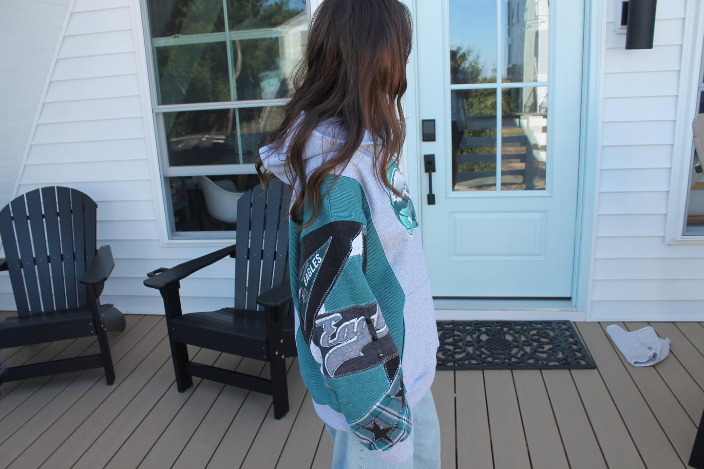 Eagles Helmet Patchwork Hoodie