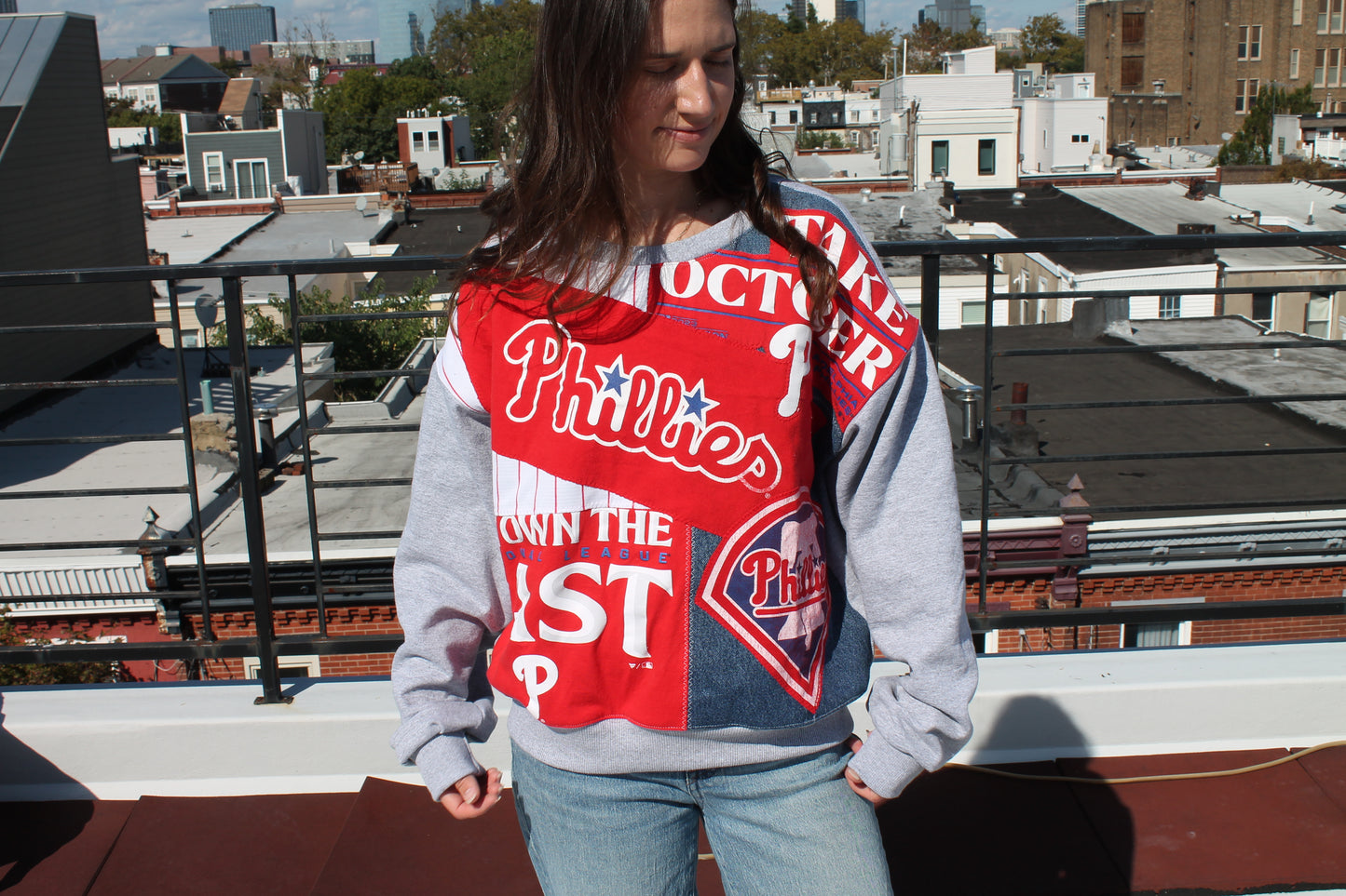 Phillies Red October Patchwork Crew Neck