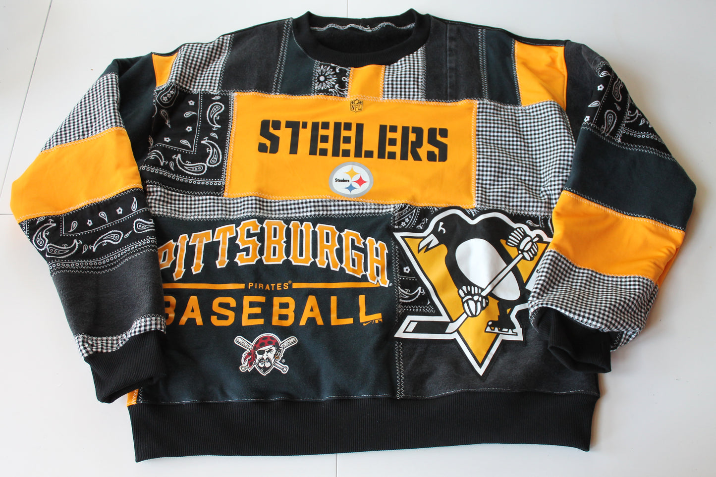 Steelers x Penguins x Pirates Patchwork Crew Neck