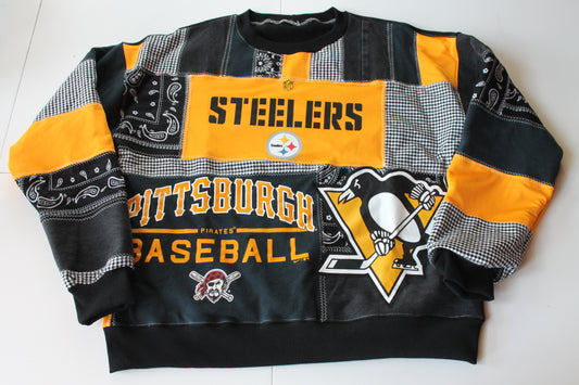 Steelers x Penguins x Pirates Patchwork Crew Neck