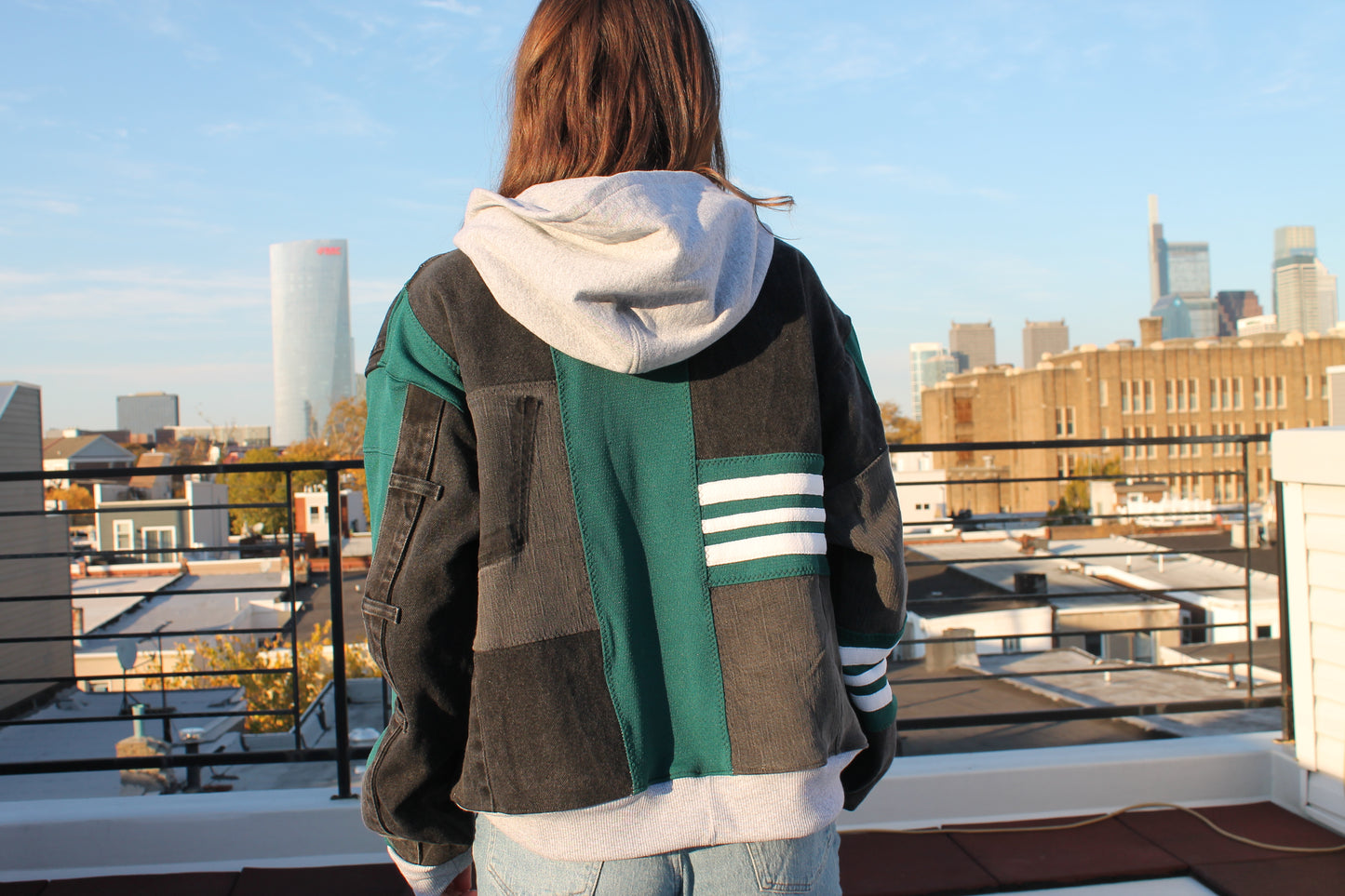 Reworked Vintage Eagles Denim Hoodie