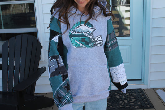 Eagles Helmet Patchwork Hoodie