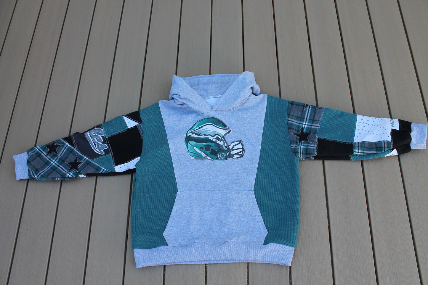 Eagles Helmet Patchwork Hoodie
