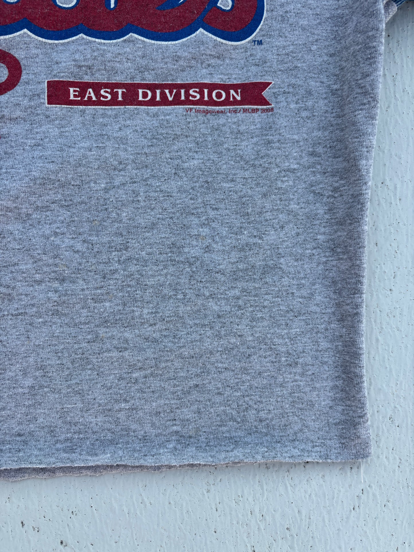 Phillies Denim Sleeve Raglan Baby Tee