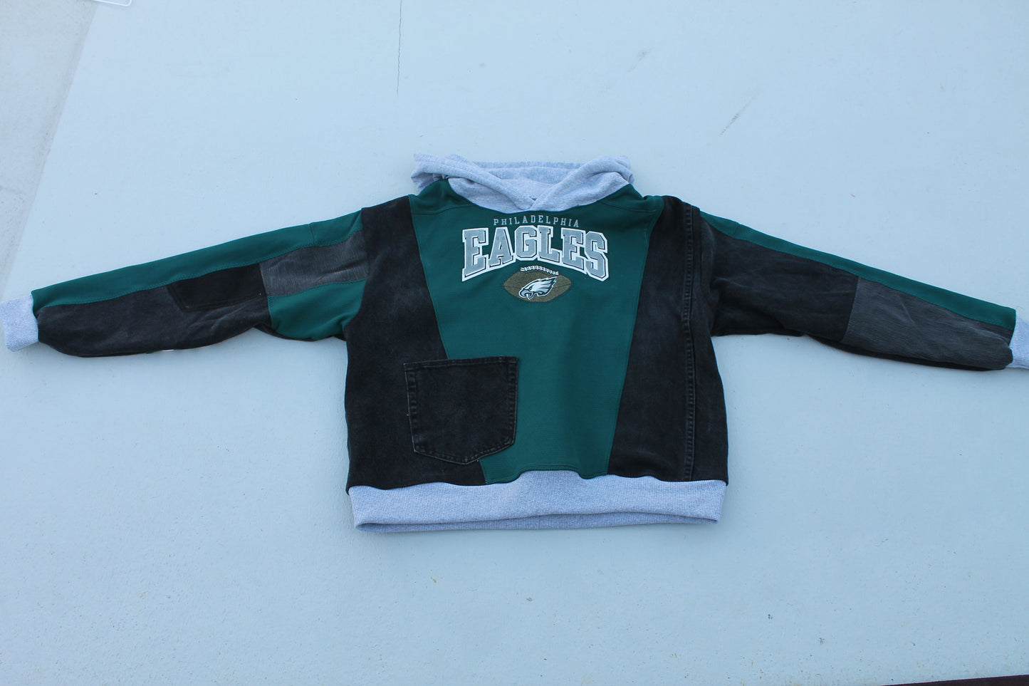 Reworked Vintage Eagles Denim Hoodie