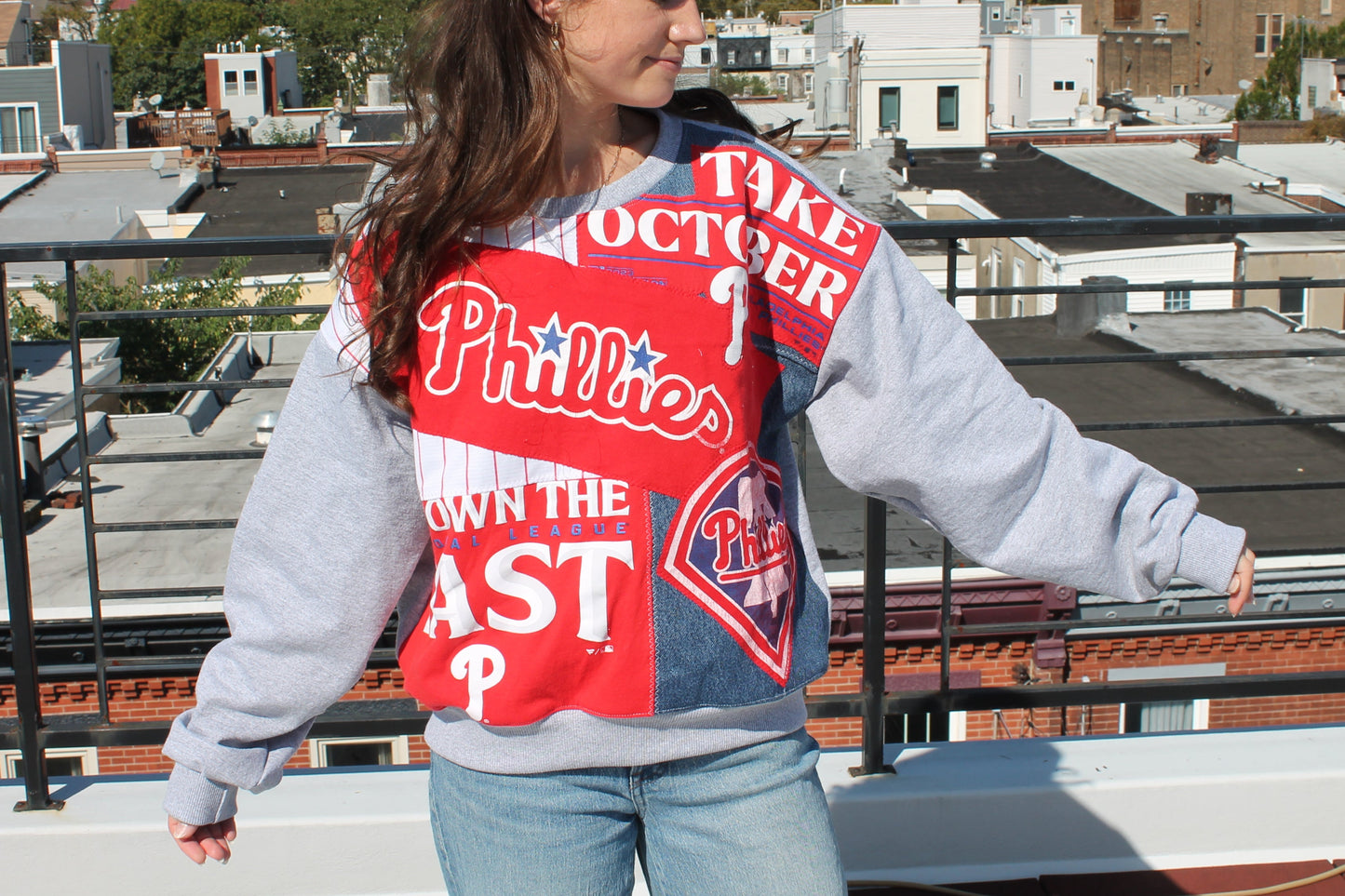 Phillies Red October Patchwork Crew Neck