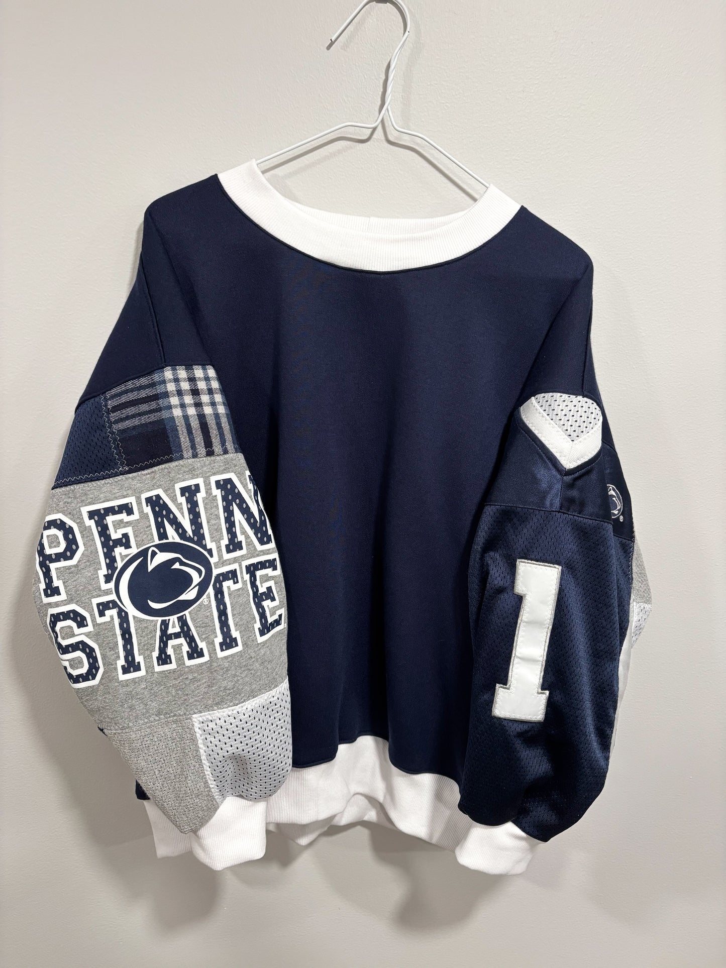 Penn State Reworked Jersey Patchwork Sweatshirt