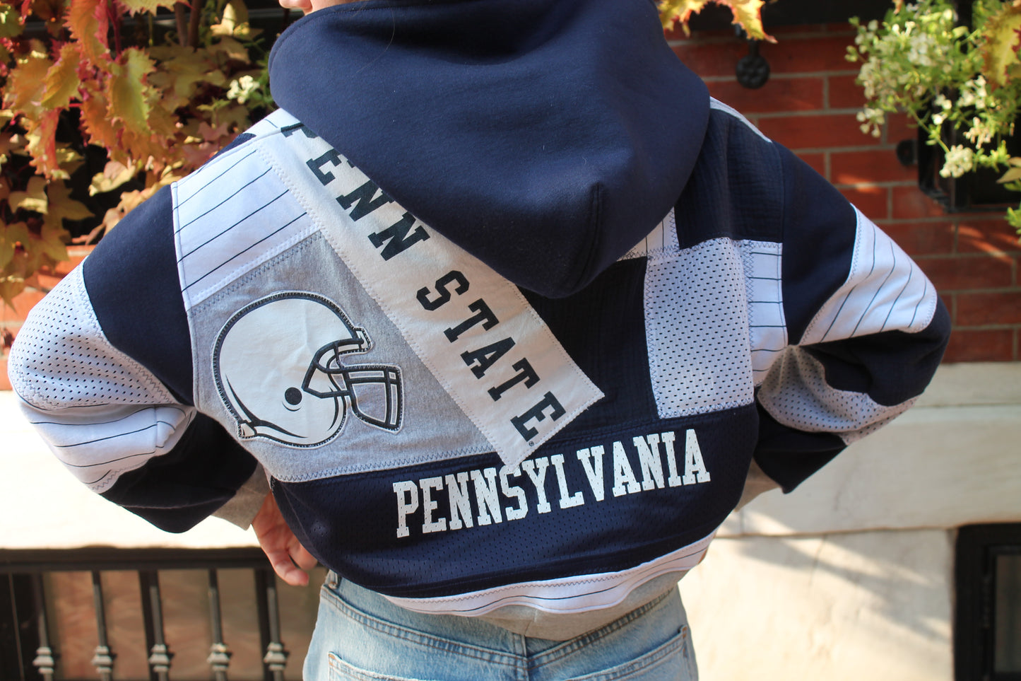 Penn State Patchwork Cropped Hoodie